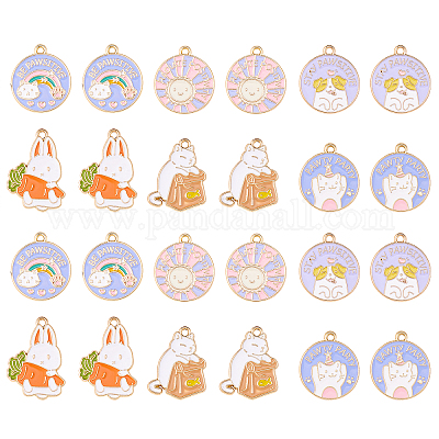 30шт 6 стиля подвески из сплава с эмалью ENAM-CJ0001-120-1