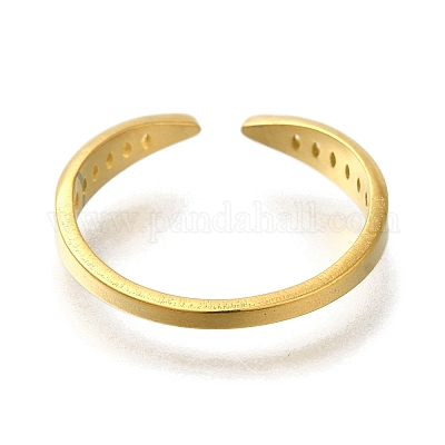 Ионное покрытие (ip) 304 нержавеющая сталь открытые манжетные кольца компоненты RJEW-U017-32G-1