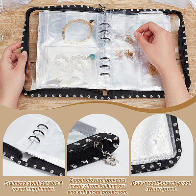 Сумка для хранения ювелирных изделий из ПВХ с вкладышами ODIS-WH0038-90C-1