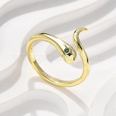 Манжеты из латуни с микро паве кубический цирконий для женщин RJEW-Z084-01G-04-1