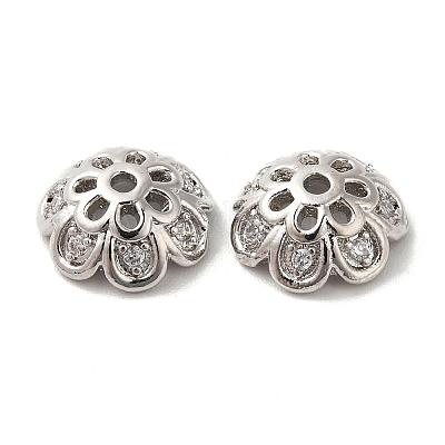 Латунные микро проложить кубического циркония Шапочки KK-E068-VF838-1-1