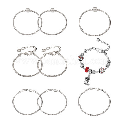 9шт 3 стиля латунные браслеты в европейском стиле изготовление AJEW-YS0001-01-1