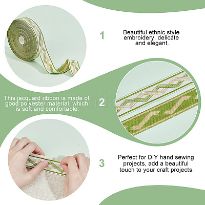 Полиэфирная жаккардовая лента в форме ромба OCOR-WH0078-150-1