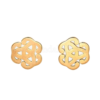 Серьги-гвоздики из нержавеющей стали 304 EJEW-M098-01C-G-1