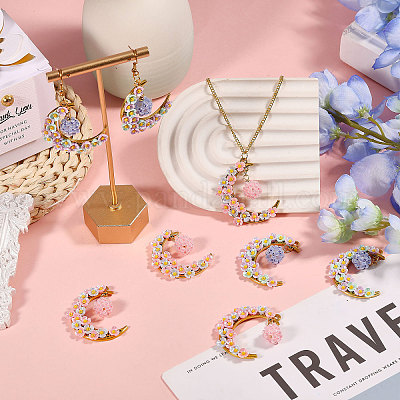 8 шт. 2-х цветные стеклянные бусины и подвески из смолы PALLOY-CA00039-1