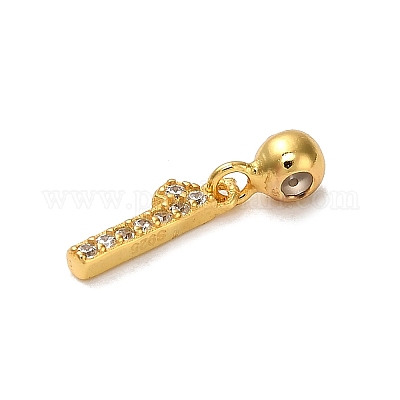 925 подвеска-шарм из стерлингового серебра с микропаве из прозрачных кубических цирконий в европейском стиле STER-A045-01G-1-1