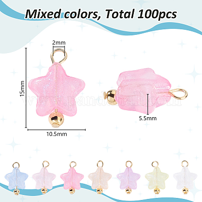 100 шт. светящиеся акриловые подвески PALLOY-GA00029-1