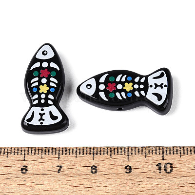 Печатные непрозрачные бусины из смолы&nbsp;RESI-N043-22A-1