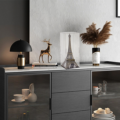 Прямоугольные прозрачные акриловые коробки для минифигурок с черным основанием ODIS-WH0030-51D-1