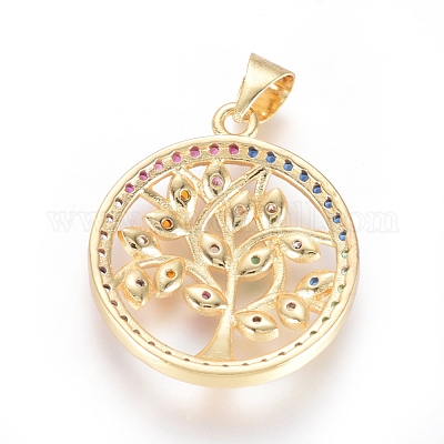 Латунные микро проложить кубического циркония подвески KK-I657-28G-1