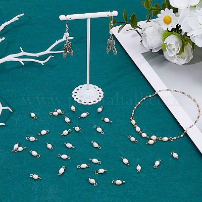 40 шт. 2 цвета натуральный культивированный пресноводный жемчуг звенья соединительные подвески PALLOY-DC00035-1