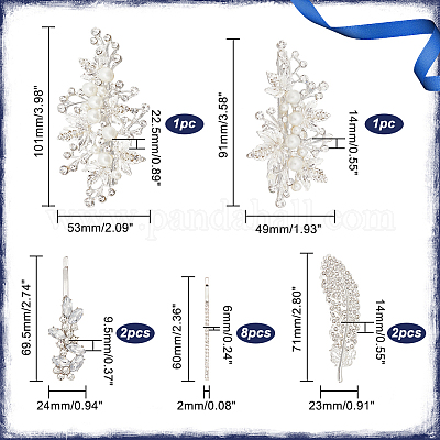 14 шт. 4 стиля свадебных шпилек для волос из сплава со стразами&nbsp;DIY-GA0003-90-1