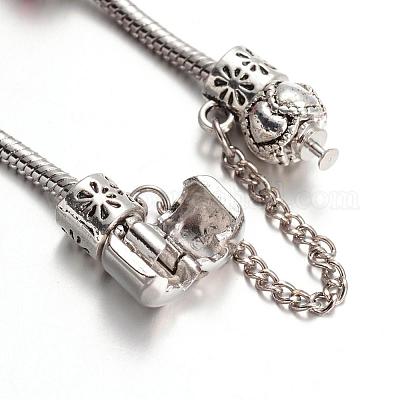 Сплав горный хрусталь шарик европейские браслеты BJEW-L602-13-1