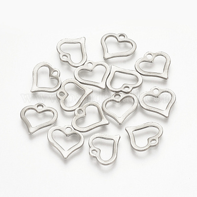 Подвески в форме открытого сердца из нержавеющей стали марки 304 STAS-T015-10-1