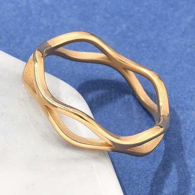 Кольца для пальцев из нержавеющей стали 304 с ионным покрытием (IP) унисекс RJEW-E164-04G-1