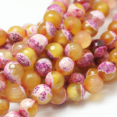 Бусы из натурального огненного агата с потрескиванием G-K166-06F-8mm-05-1