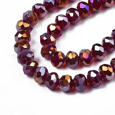 Стеклянные бусины с гальваническим покрытием  EGLA-A034-T6mm-B29-1