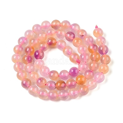 Окрашенные природные белый нефрит бисер пряди G-T138-6mm-210-14-1