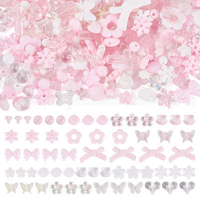 100 г прозрачных и непрозрачных акриловых бусин TACR-TA0001-57E-1