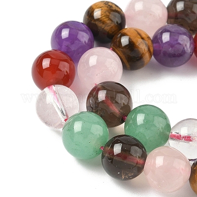 Природных драгоценных камней смешанного бисер нитей G-P574-A02-10mm-1