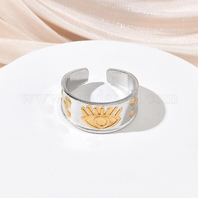 Открытые кольца манжеты из нержавеющей стали 304 RJEW-Z121-02GP-05-1