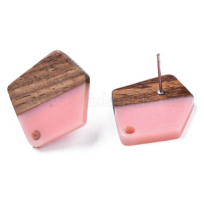 Серьги-гвоздики из смолы и ореха MAK-N032-022A-1