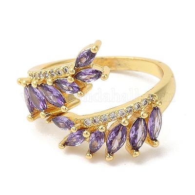 Открытые манжеты из листовой латуни с микропаве из циркония RJEW-U008-05B-G-1