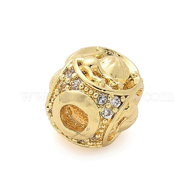 Латунные микро проложить кубического циркония бусы KK-Z095-04G-05-1