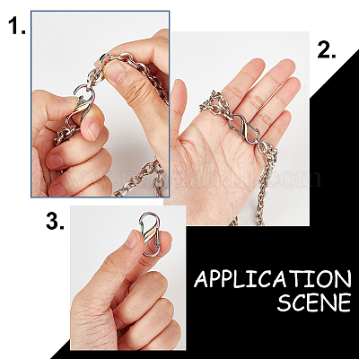 8 шт. двухзамковый карабин из алюминиевого сплава с S-образным крючком FIND-WR0007-80-1