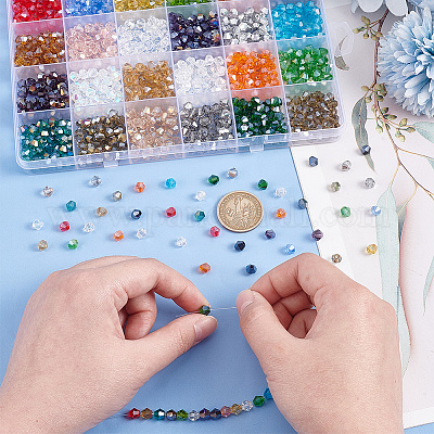 1200шт 24 стильные гальванические стеклянные бусины нити EGLA-PH0001-44-1