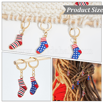 Носки из сплава эмали маркеры петель с замком HJEW-PH01673-1