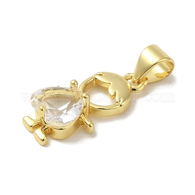 Стеклянные подвески из латуни с покрытием стойки KK-P272-18B-G01-1