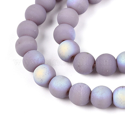 Нити из матовых непрозрачных стеклянных бусин GLAA-T032-P6mm-MBB07-1