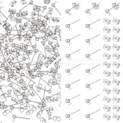 100 шт. фурнитура для сережек-гвоздиков из нержавеющей стали 304 STAS-UN0056-35-1