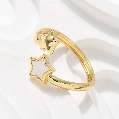 Кольца-манжеты из латуни для женщин RJEW-C126-10G-1