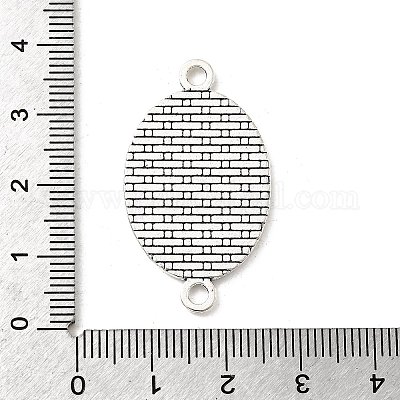 Старинное серебро тибетский стиль сплава параметров соединителя плоский овал кабошон X-TIBE-M022-05AS-1