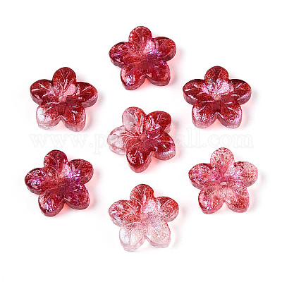 Выпечка расписные прозрачные стеклянные бусины DGLA-N014-08A-05-1