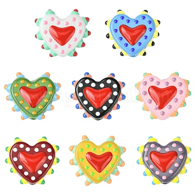 8 шт. 8-х цветные стеклянные бусины LAMP-CJ0002-44-1