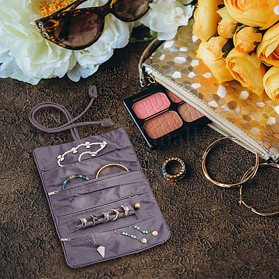 2 шт. ретро прямоугольные шелковые мешочки на молнии в рулоне ABAG-GO0001-02A-1