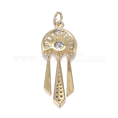 Кулоны из латуни с прозрачным фианитом ZIRC-F120-070G-1