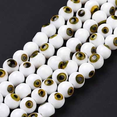 Ручной сглаз бусины круглые пряди из бисера LAMP-L055-8mm-29-1