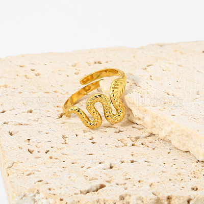 Роскошные открытые манжеты из нержавеющей стали 304 в форме змеи OI8579-1