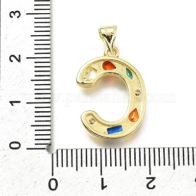 Латунные микропаве прозрачные подвески с фианитом KK-G521-01G-C-01-1