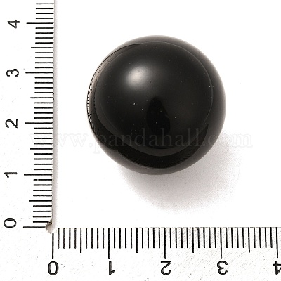 Натуральные черные обсидиановые бусины-сферы G-I359-03-1