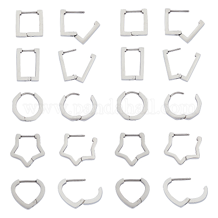 Серьги-кольца Huggie Hoop из нержавеющей стали 304 EJEW-UN0001-36P-1