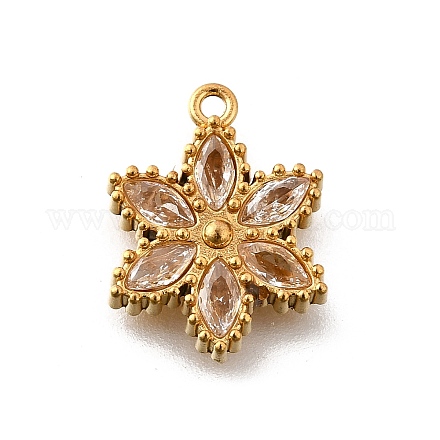 Подвески-шармы из нержавеющей стали 304 с микропаве из кубического циркония STAS-K256-27G-02-1