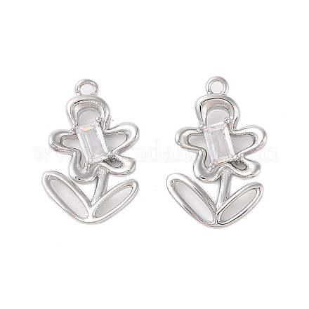 Латунь стекло кулоны KK-N254-50A-P-1