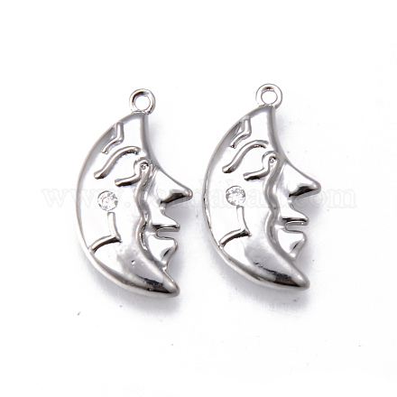 Латунные микропаве прозрачные подвески с фианитом KK-N232-161-NF-1