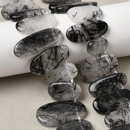 Натуральный турмалированный кварц / черный рутиловый кварц&nbsp;G-D365-D02-1