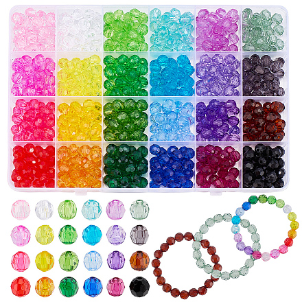 24 цвет прозрачных акриловых бусин TACR-PH0001-93A-1